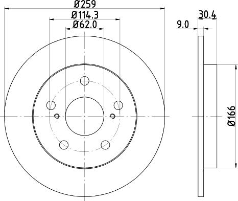 DON PCD11562 - Гальмівний диск autocars.com.ua