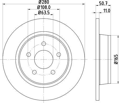 DON PCD11592 - Тормозной диск avtokuzovplus.com.ua