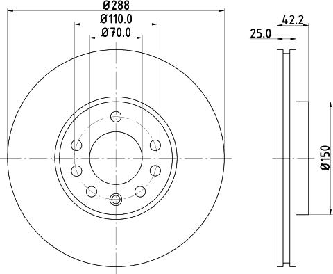 DON PCD12052 - Тормозной диск avtokuzovplus.com.ua