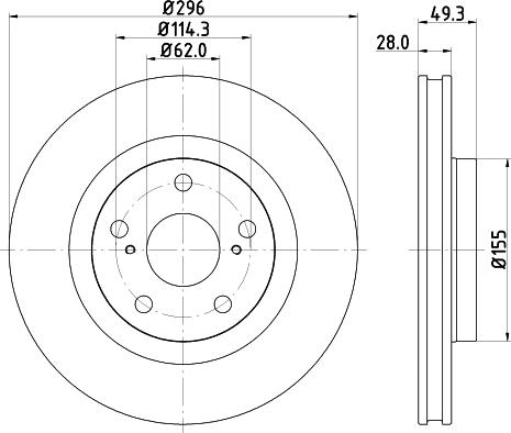 DON PCD12492 - Тормозной диск avtokuzovplus.com.ua