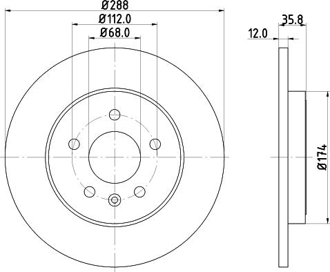 DON PCD12522 - Тормозной диск avtokuzovplus.com.ua