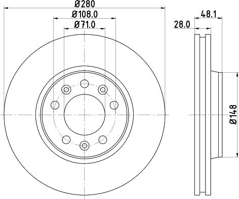 DON PCD13602 - Тормозной диск avtokuzovplus.com.ua