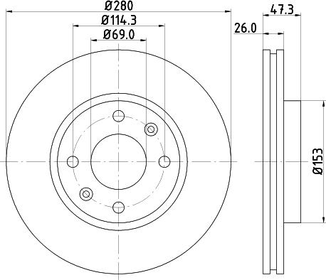 DON PCD13812 - Тормозной диск avtokuzovplus.com.ua