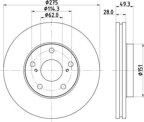 DON PCD14092 - Гальмівний диск autocars.com.ua