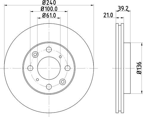 DON PCD14272 - Тормозной диск avtokuzovplus.com.ua