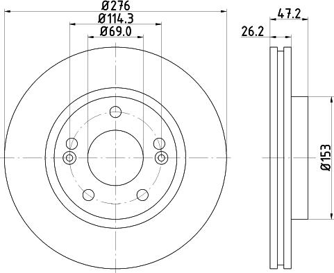 DON PCD14412 - Гальмівний диск autocars.com.ua