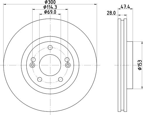 DON PCD14742 - Гальмівний диск autocars.com.ua