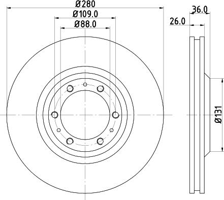 DON PCD14842 - Тормозной диск avtokuzovplus.com.ua