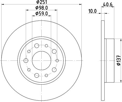 DON PCD14922 - Тормозной диск avtokuzovplus.com.ua