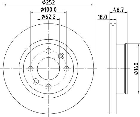 DON PCD14992 - Гальмівний диск autocars.com.ua