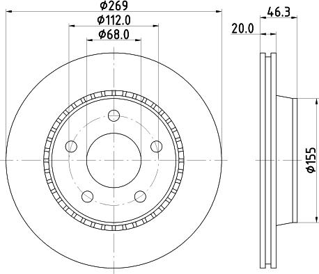 DON PCD15352 - Тормозной диск avtokuzovplus.com.ua