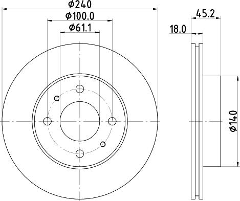 DON PCD16342 - Гальмівний диск autocars.com.ua