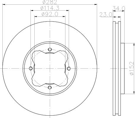 DON PCD16622 - Тормозной диск avtokuzovplus.com.ua