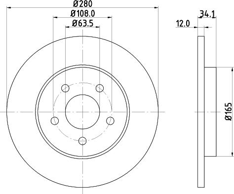 DON PCD18122 - Тормозной диск avtokuzovplus.com.ua