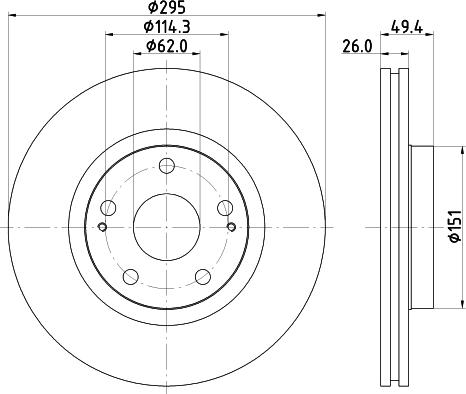 DON PCD18542 - Тормозной диск avtokuzovplus.com.ua