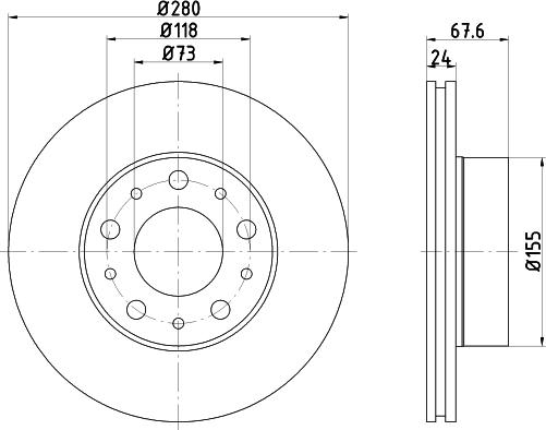 DON PCD19632 - Тормозной диск avtokuzovplus.com.ua