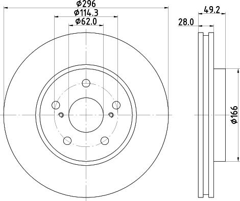 DON PCD20742 - Тормозной диск avtokuzovplus.com.ua