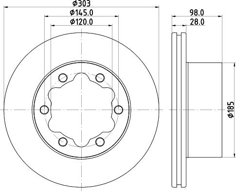 DON PCD22821 - Гальмівний диск autocars.com.ua