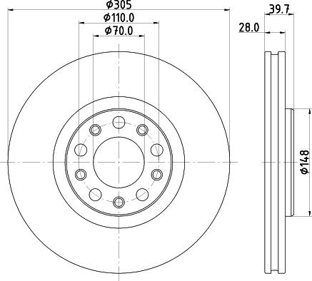 DON PCD22852 - Тормозной диск avtokuzovplus.com.ua