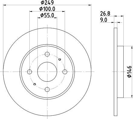 DON PCD23682 - Гальмівний диск autocars.com.ua