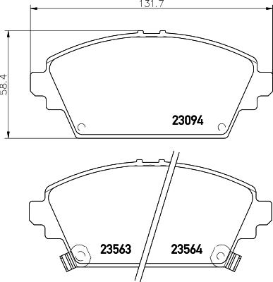 DON PCP1246 - Тормозные колодки, дисковые, комплект avtokuzovplus.com.ua