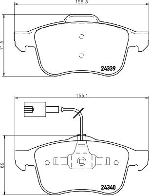 DON PCP1509 - Тормозные колодки, дисковые, комплект avtokuzovplus.com.ua