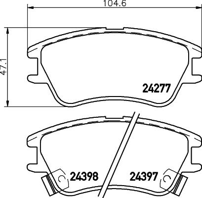 DON PCP1559 - Тормозные колодки, дисковые, комплект avtokuzovplus.com.ua