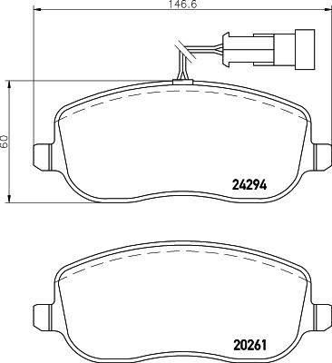 DON PCP1560 - Тормозные колодки, дисковые, комплект avtokuzovplus.com.ua