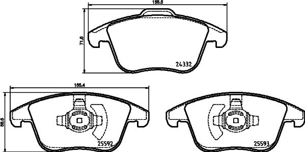 DON PCP1721 - Тормозные колодки, дисковые, комплект avtokuzovplus.com.ua