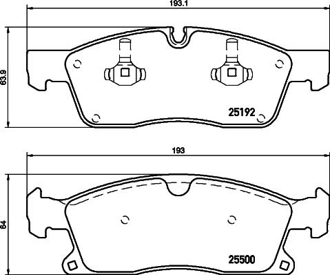 DON PCP2200 - Тормозные колодки, дисковые, комплект avtokuzovplus.com.ua