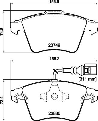 DON PCP2236 - Тормозные колодки, дисковые, комплект avtokuzovplus.com.ua