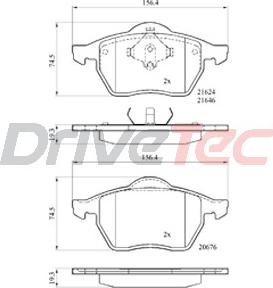 DriveTec DPAD1407 - Гальмівні колодки, дискові гальма autocars.com.ua