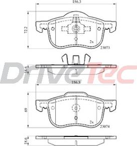 DriveTec DPAD1458 - Гальмівні колодки, дискові гальма autocars.com.ua