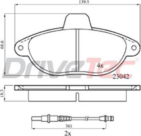 DriveTec DPAD1592 - Гальмівні колодки, дискові гальма autocars.com.ua