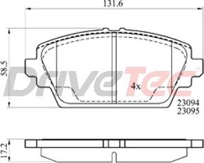 DriveTec DPAD1732 - Гальмівні колодки, дискові гальма autocars.com.ua