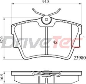 DriveTec DPAD1745 - Гальмівні колодки, дискові гальма autocars.com.ua