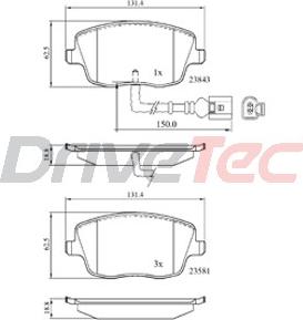 DriveTec DPAD1754 - Гальмівні колодки, дискові гальма autocars.com.ua