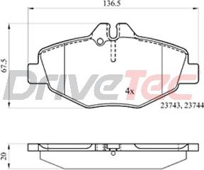 DriveTec DPAD1791 - Гальмівні колодки, дискові гальма autocars.com.ua