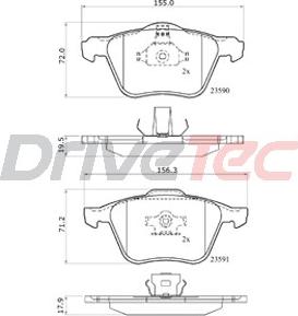 DriveTec DPAD1821 - Гальмівні колодки, дискові гальма autocars.com.ua