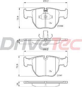 DriveTec DPAD1863 - Гальмівні колодки, дискові гальма autocars.com.ua