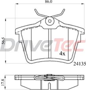 DriveTec DPAD1892 - Гальмівні колодки, дискові гальма autocars.com.ua