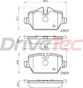 DriveTec DPAD1924 - Гальмівні колодки, дискові гальма autocars.com.ua