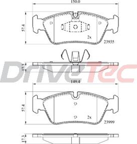 DriveTec DPAD1925 - Гальмівні колодки, дискові гальма autocars.com.ua