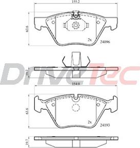 DriveTec DPAD1956 - Гальмівні колодки, дискові гальма autocars.com.ua