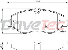 DriveTec DPAD1982 - Гальмівні колодки, дискові гальма autocars.com.ua