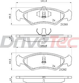 DriveTec DPAD591 - Гальмівні колодки, дискові гальма autocars.com.ua