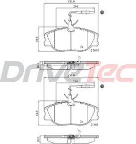 DriveTec DPAD909 - Гальмівні колодки, дискові гальма autocars.com.ua
