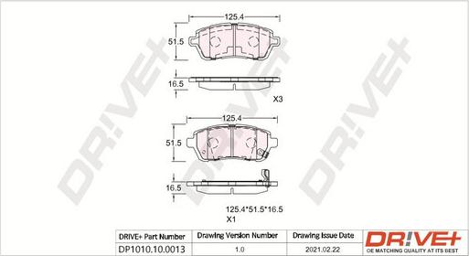 Dr!ve+ DP1010.10.0013 - Гальмівні колодки, дискові гальма autocars.com.ua