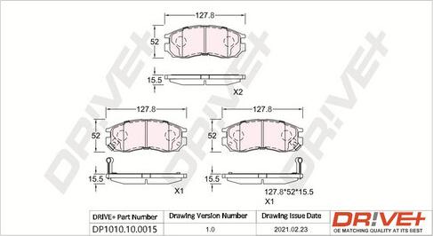 Dr!ve+ DP1010.10.0015 - Гальмівні колодки, дискові гальма autocars.com.ua