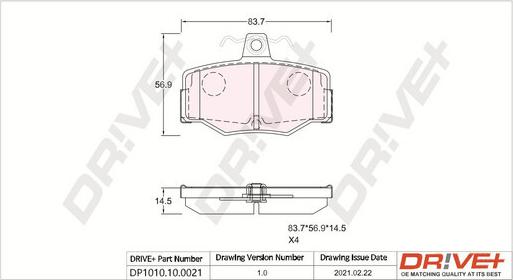 Dr!ve+ DP1010.10.0021 - Гальмівні колодки, дискові гальма autocars.com.ua